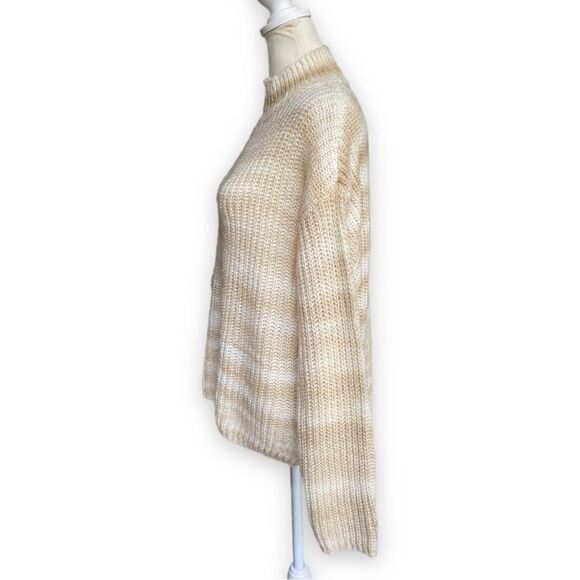 Calvin klein beige stripe turtleneck sweater | NWT - Picture 5 of 13